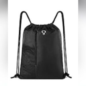 BeeGreen Black Drawstring Backpack